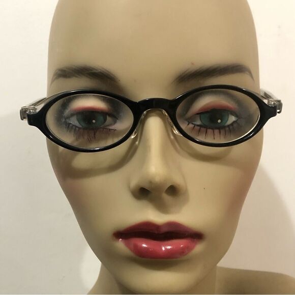 Rare Authentic Face a Face BINGO Oval Black/Clear Eye Glasses France - Picture 1 of 7
